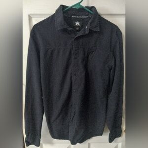 Rock And Republic Men's Black Front Button Shirt Goth/Punk Size Small